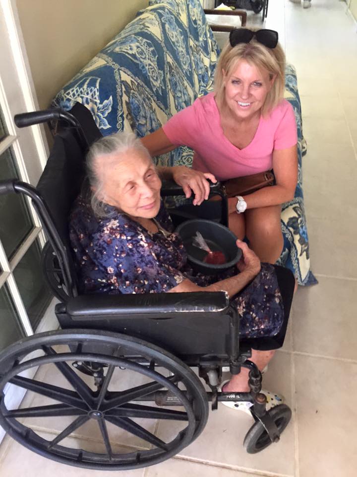 Holly with senior woman in Guatemala